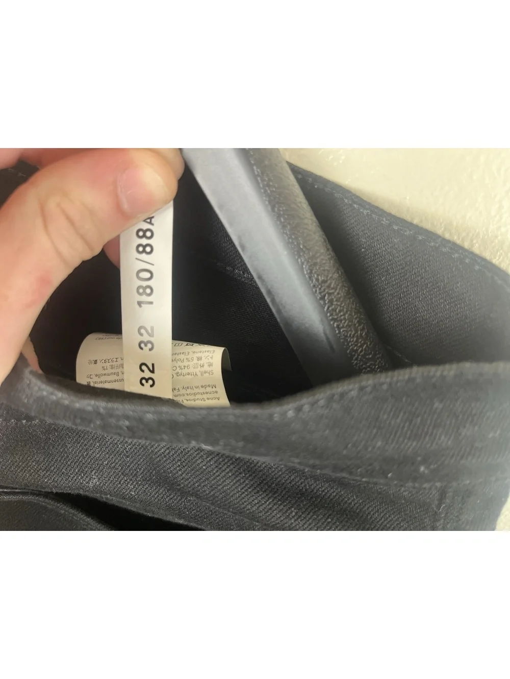 Acne Studios Bla Konst Slim Tapered Black Jeans Men's 32x32 Five Pocket